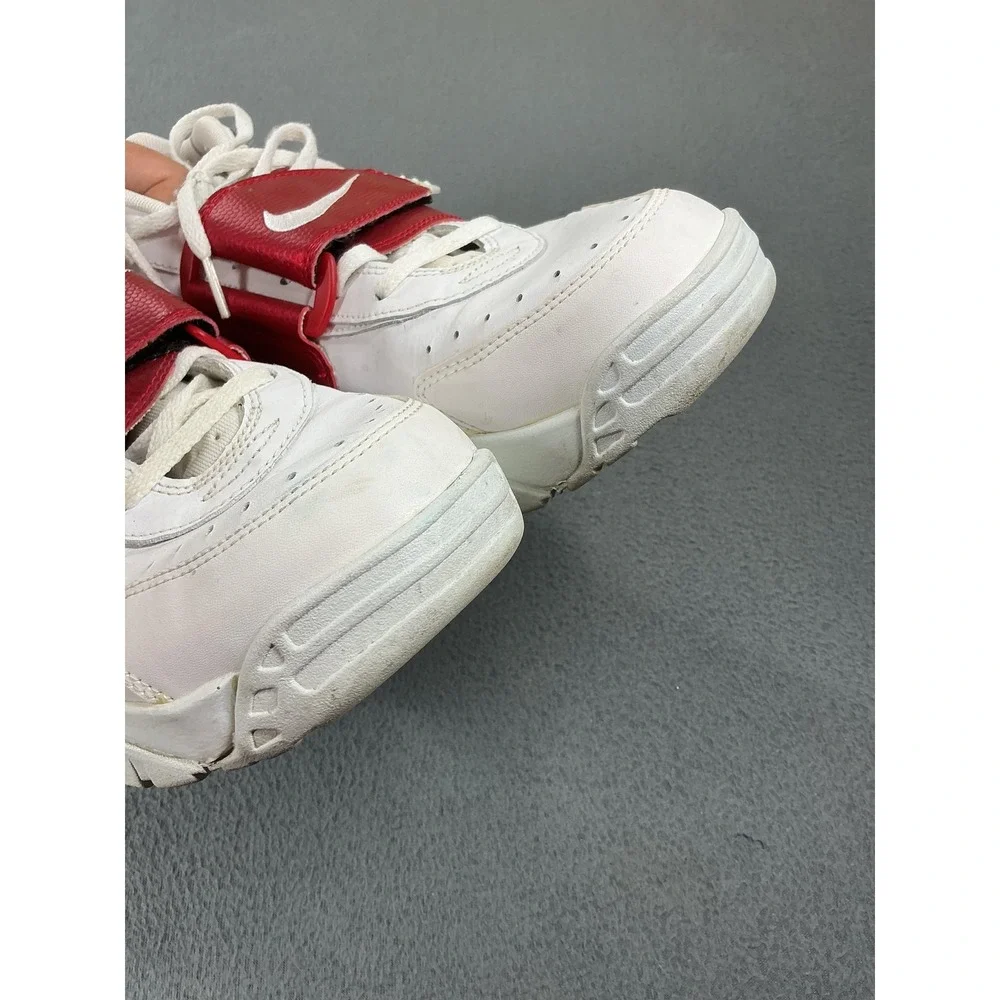 Nike Air Trainer Shoes Mens Size 13 White Red Leather Sneakers 599442-100